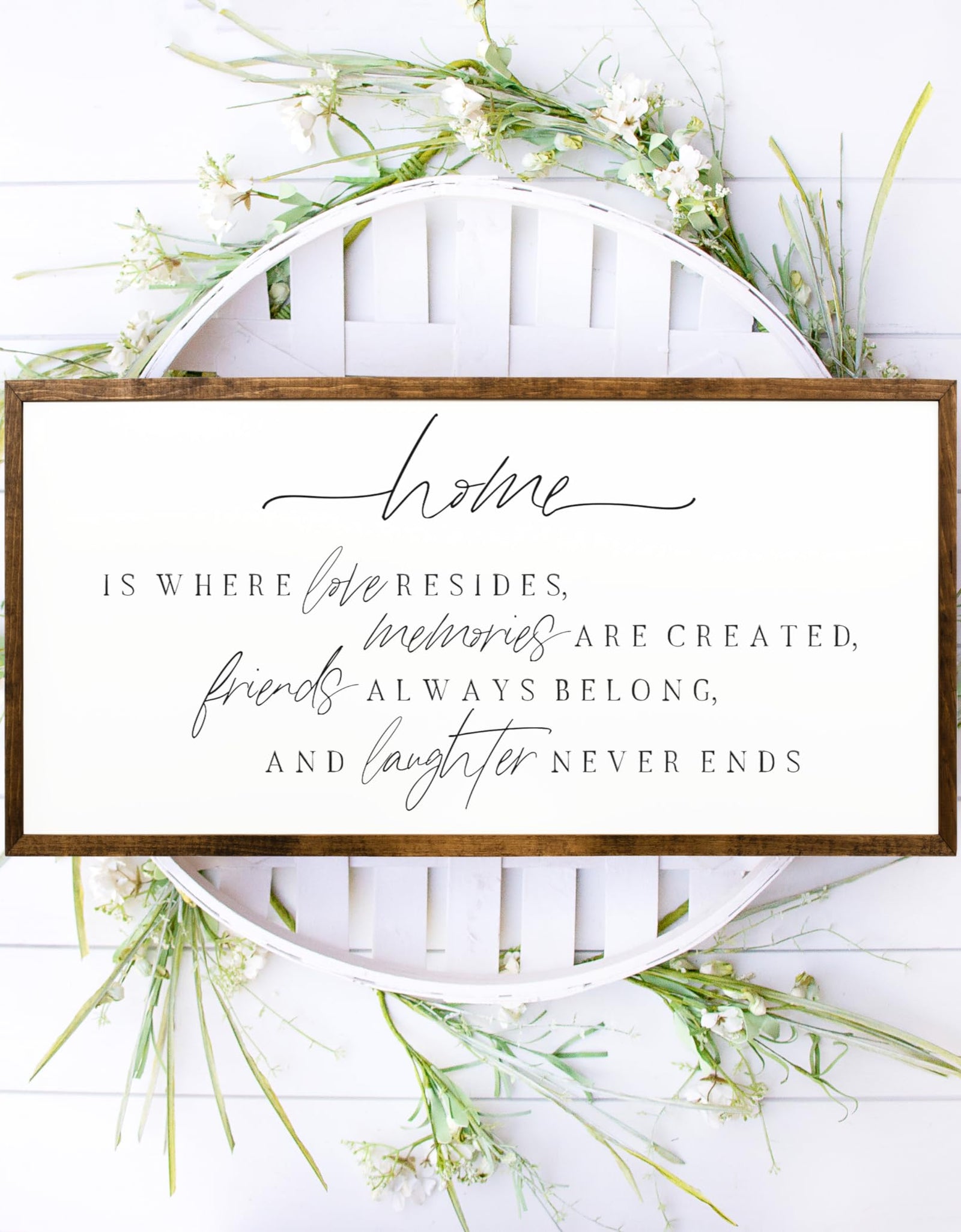 12x24 inches, Home Is Where Love Resides Wooden Sign | Rustic Handmade Wall Art | Inspirational Quote Decor | Farmhouse Style | Family Memories | Unique Gift Idea | Distressed Wood