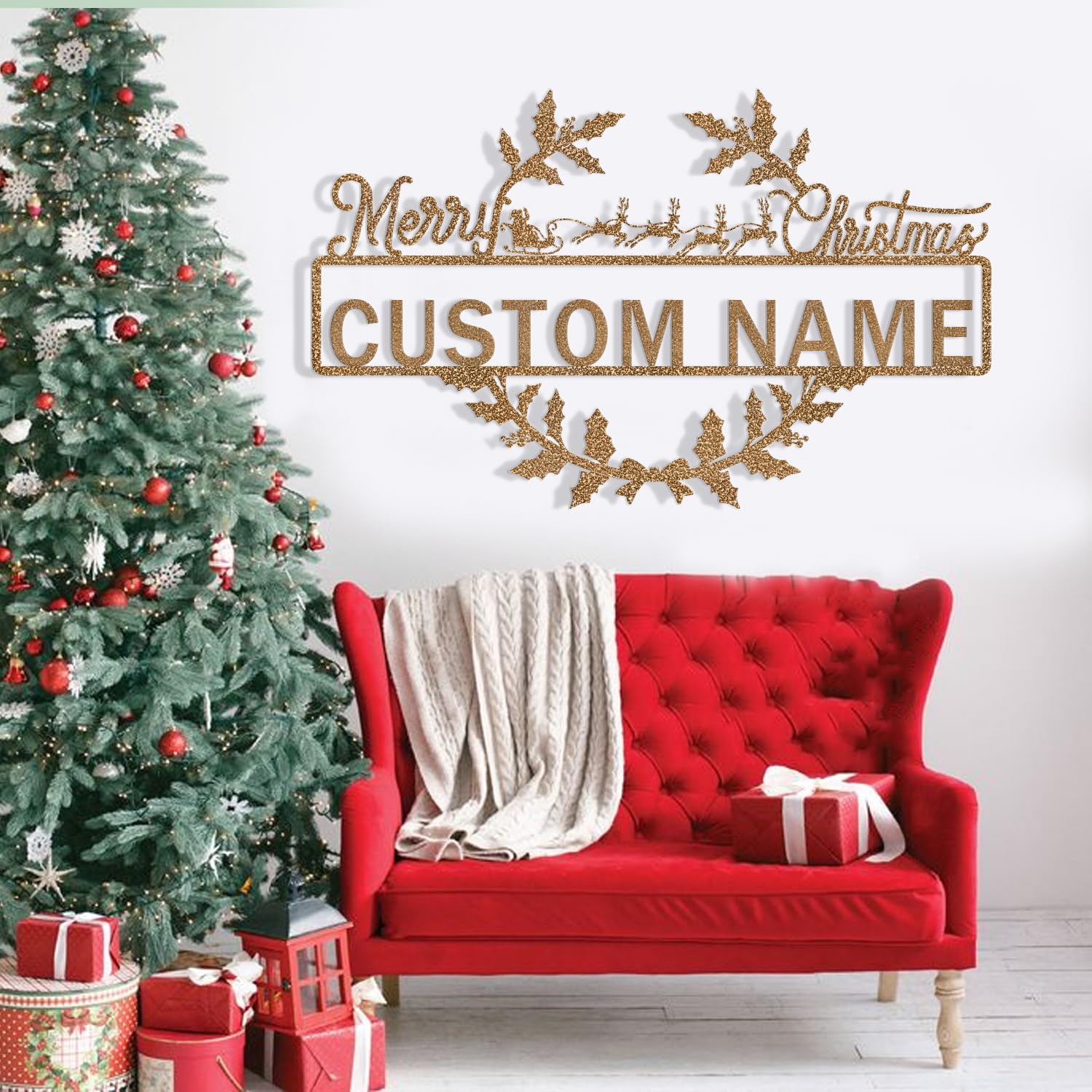 Custom Metal Signs Christmas Metal Name Sign Metal Wall Art Wall Decor Metal Wall Art Last Name Sign Family Name Sign Personalized Wedding Gift Fire Pit Sign Outdoor Decor Cabin Sign