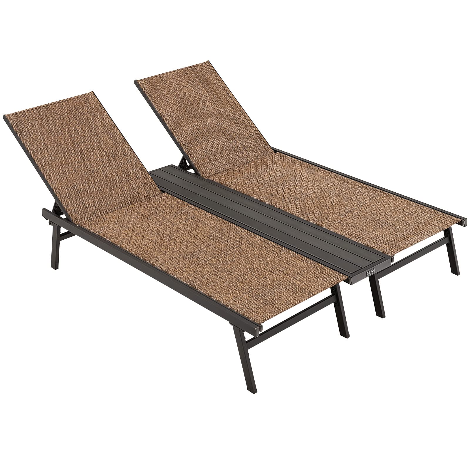 COSTWAYÊPatioÊ2-PersonÊChaiseÊLoungeÊChairÊ6-PositionÊBack Adjust MiddleÊPanel