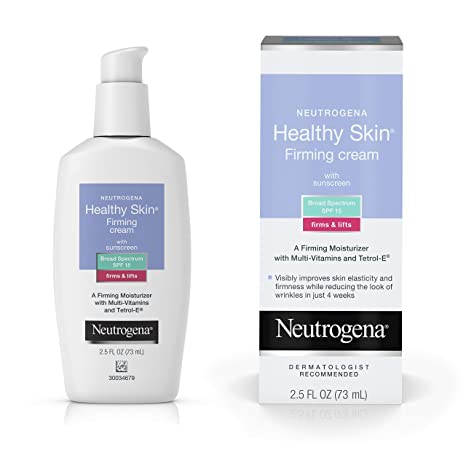 Neutrogena Healthy Skin Glycerin & Green Tea Firming Face Cream Moisturizer & Neck Cream with SPF 15 Sunscreen - Anti Wrinkle Cream, 2.5 fl. oz