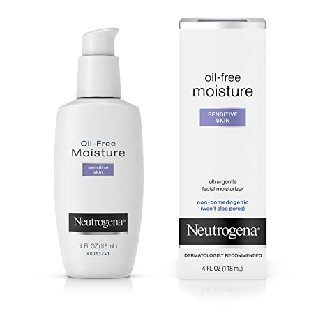 Neutrogena Oil Free Moisture Daily Hydrating Facial Moisturizer & Neck Cream with Glycerin - Fast Absorbing Ultra Gentle Lightweight Face Lotion & Sensitive Skin Face Moisturizer, 4 fl. oz