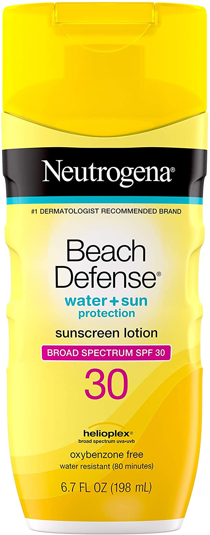Neutrogena Beach Defense Water Resistant Sunscreen Body Lotion with Broad Spectrum SPF 30, Oil-Free and Fast-Absorbing, 6.7 oz
