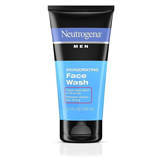 Neutrogena Men's Invigorating Daily Foaming Gel Face Wash, Energizing & Refreshing Oil-Free Facial Cleanser for Men, 5.1 fl. oz (Pack of 6)