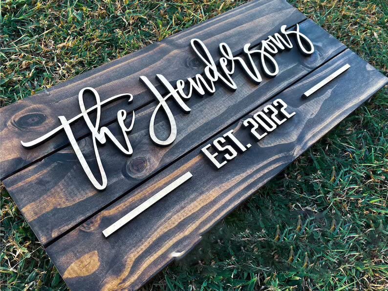 Very Wood Basement - Custom Wood Sign - High-Quality Handmade Wooden Wall Art Decore - Custom 3D Effect Outdoor Wood Sign - Personalized Family Name & Last Name Pallet Sign - Great Gift for Wedding