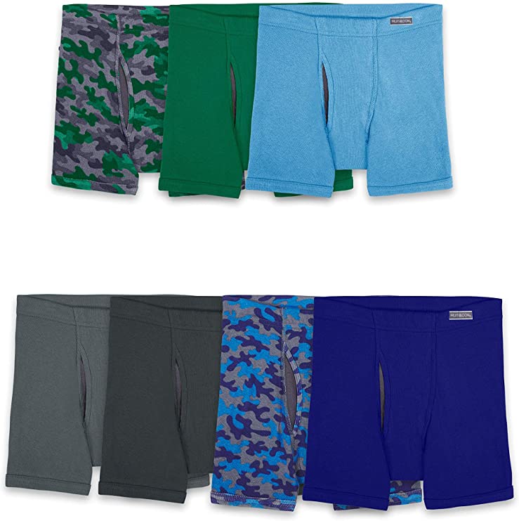 Fruit of the Loom Boys' Tag Free Cotton Boxer Briefs, Boys