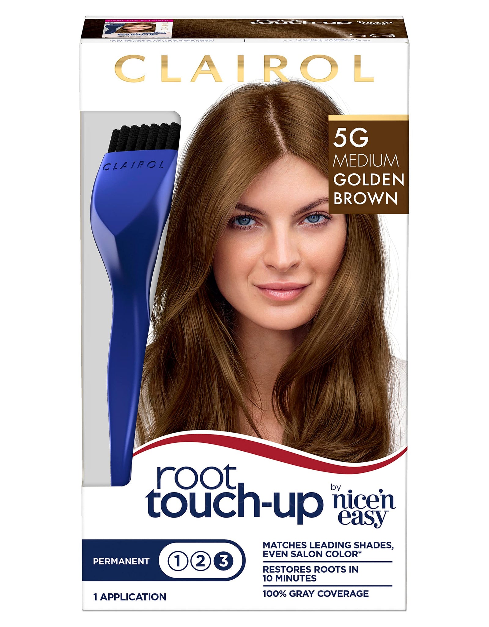 Clairol Root Touch-Up by Nice'n Easy Permanent Hair Dye, 5G Medium Golden Brown Hair Color, Pack of 1