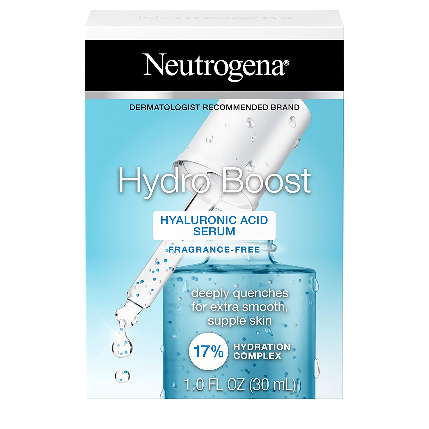 Neutrogena Hydro Boost Hyaluronic Acid Serum with 17% Hydration Complex, Lightweight Daily Hyaluronic Acid Facial Serum for Dry Skin, 1 Fl Oz