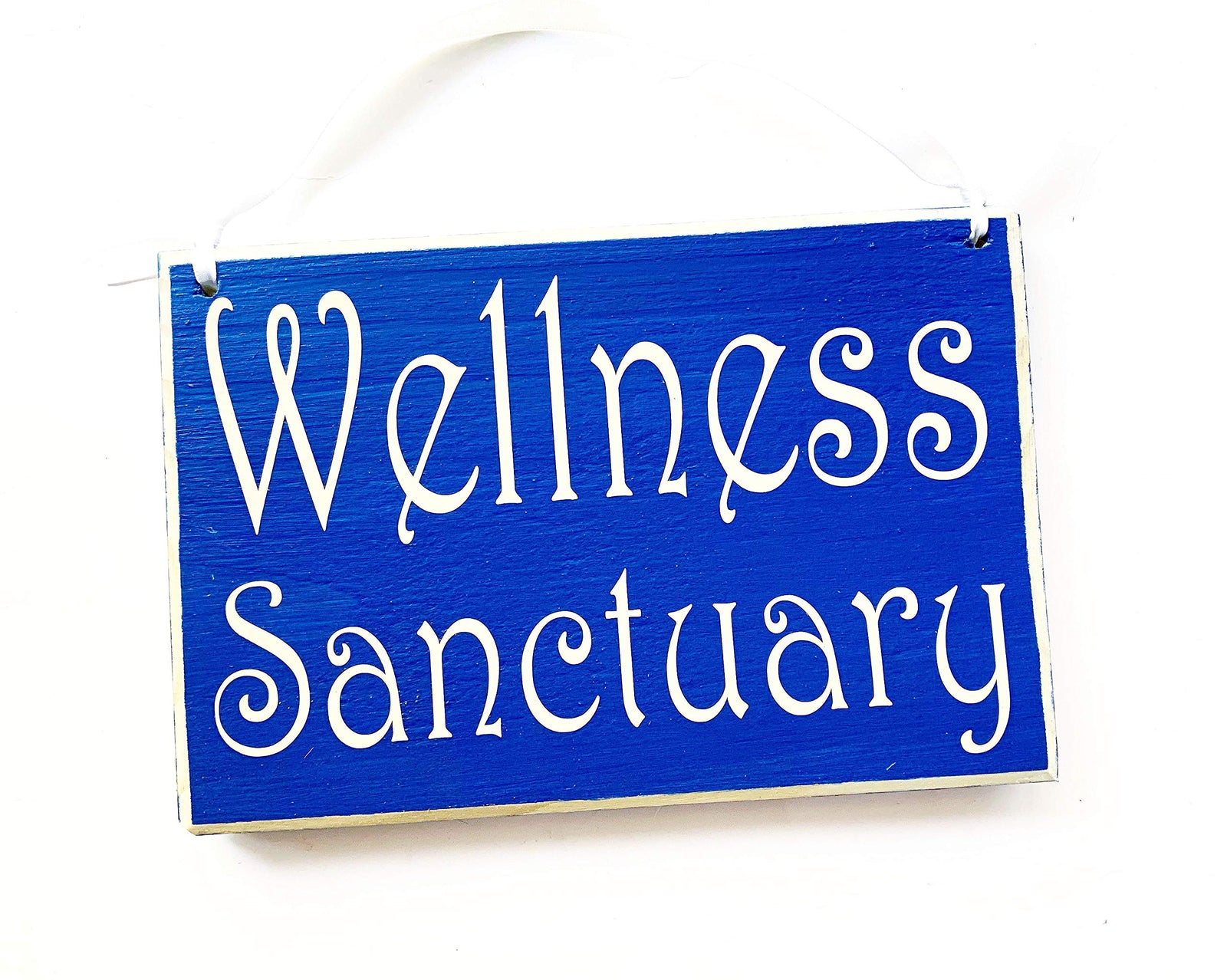 8x6 Wellness Sanctuary Handmade Wood Sign | Namaste Yoga Sign | Meditating in Progress Sign | Healing Room Plaque | Place of Healing Door Plaque