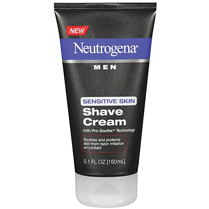 Neutrogena Men's Shaving Cream For Sensitive Skin, Shave Cream Pro-Soothe Technology to Protect Against Razor Bumps & Ingrown Hairs, Dye-Free 5.1 fl. oz
