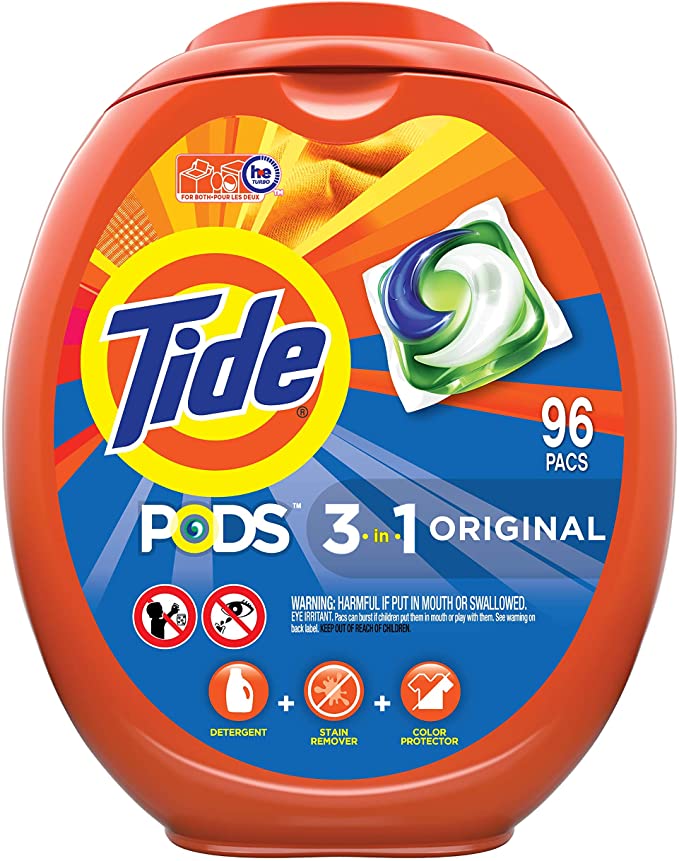 Tide PODS Laundry Detergent Soap, High Efficiency (HE), Original Scent, 96 Count