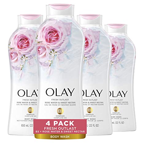 Olay Fresh Outlast Body Wash, Rose Water and Sweet Nectar, 22 Fl Oz