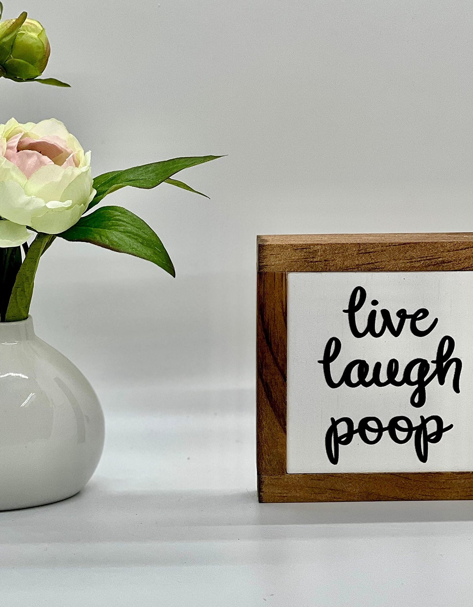 Live Laugh Poop, Bathroom Signs, Small Wood Signs, Restroom Decor, Bog Road Designs