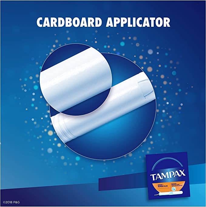 Tampax Cardboard Applicator Tampons, Super Plus Absorbency, 4 pack of 20's