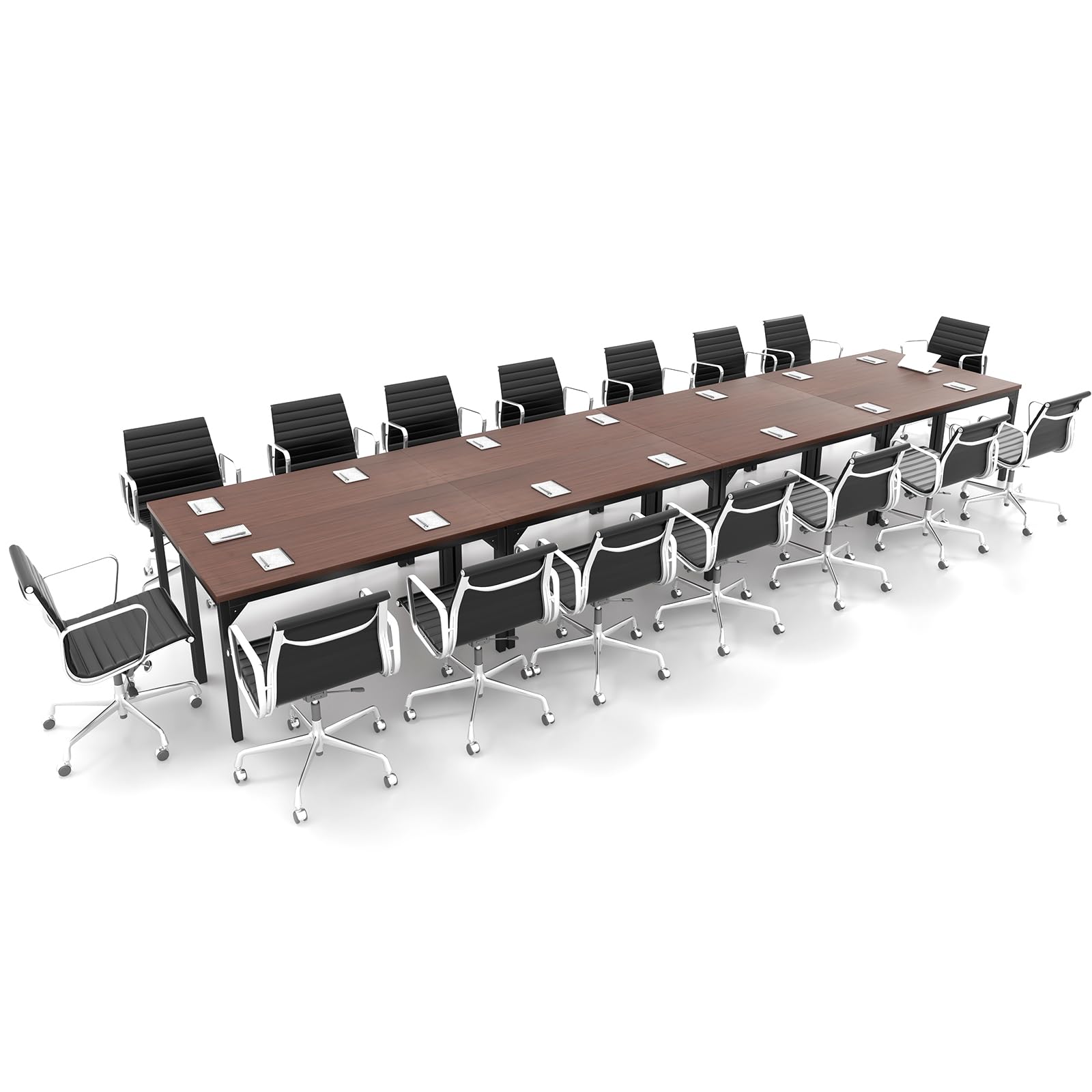 COSTWAY Conference Table, 55Ó x 24Ó Large Meeting Room Table W/Heavy Duty Steel Frame, 4.5FT Modern Computer Desk for Home, Office, Conference Room, Easy Assembly (8)