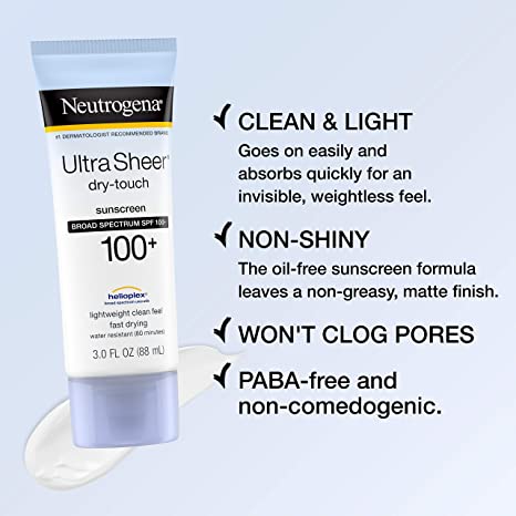 Neutrogena Ultra Sheer Dry-Touch Sunscreen Lotion SPF 100+, Water Resistant, Non-Greasy, 3 fl. oz & Rapid Wrinkle Repair Daily Retinol Anti-Wrinkle Facial Moisturizer with SPF 30, 1 fl. oz
