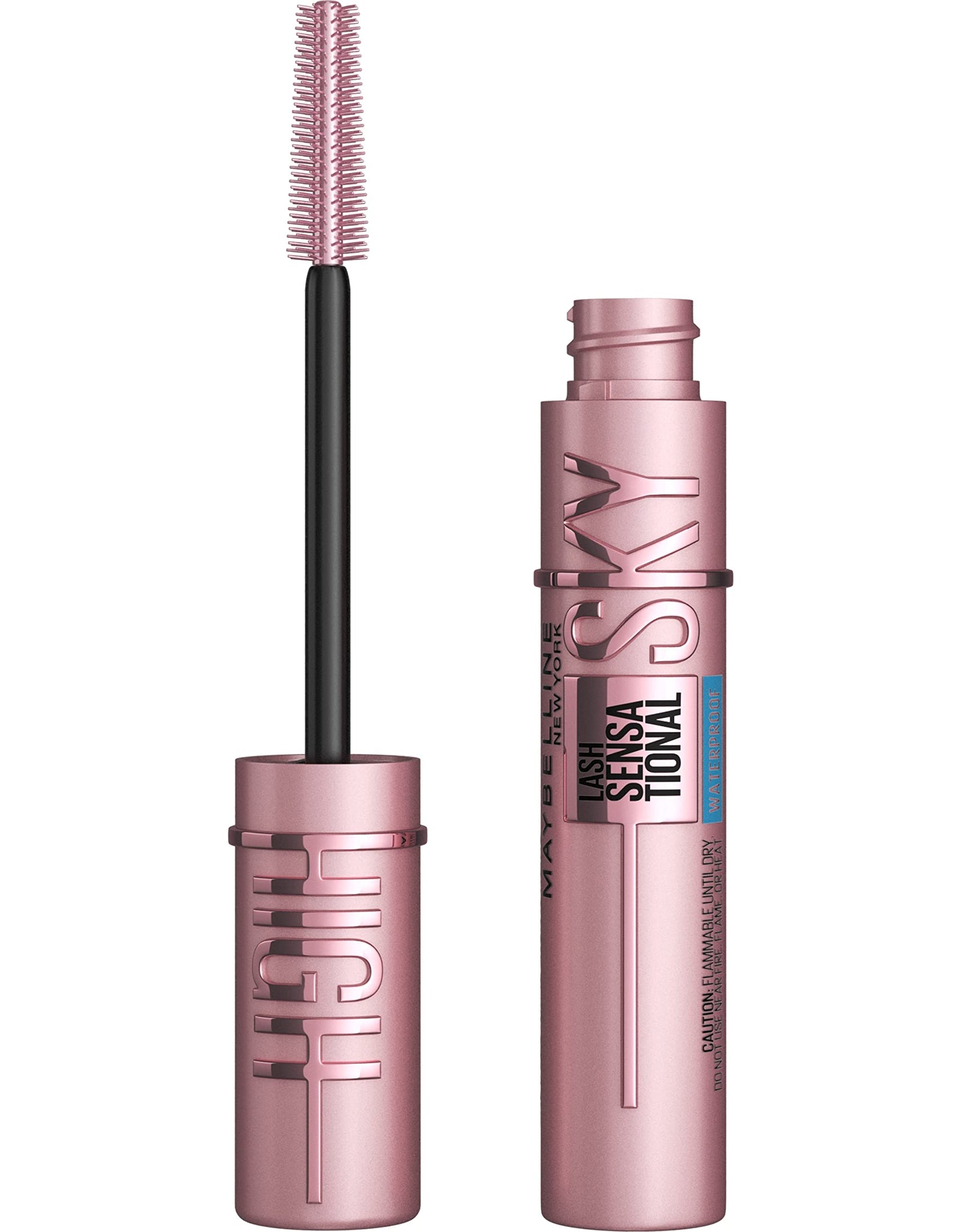 Maybelline Lash Sensational Sky High Waterproof Mascara Makeup, Volumizing, Lengthening, Defining, Curling, Multiplying, Buildable Formula, Very Black, 1 Count