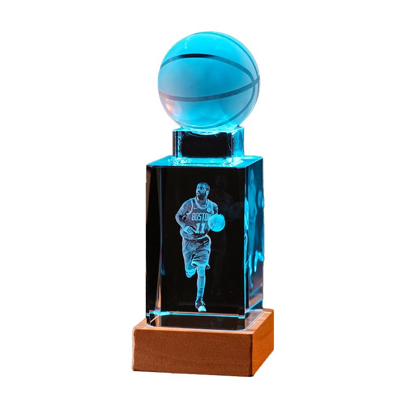 3D Crystal Basketball Night Light for Boys Teens, Night Lights and LED lamp Base for Boys Bedroom, Cool Sleep Nightlight Decoration, Birthday Gifts for Kids Room,11th Star Bedroom Decor