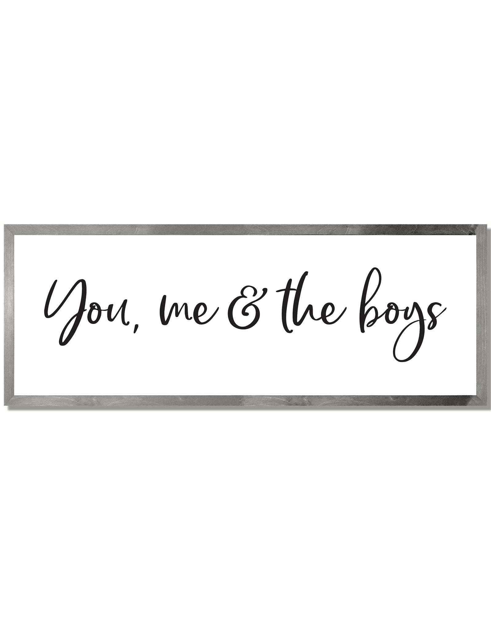 You me and the boys sign-mother's day gift from sons-boys-gift for mom with boys-mom birthday gift-farmhouse sign (16" x 48", Frame stain gray)