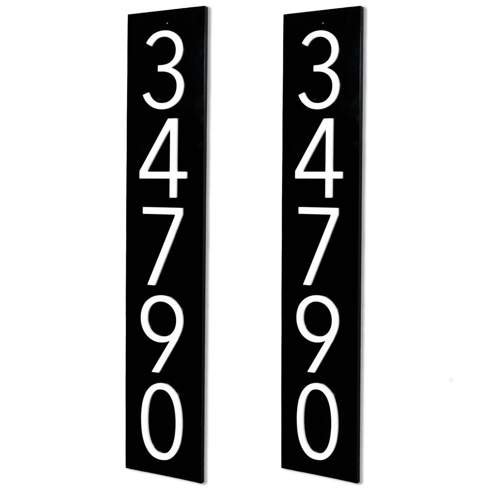 Discovered Designs Personalized Mailbox Numbers for Post (2 Pack - 9" Vertical, Black) House Numbers for Outside Modern - Reflective or White or Black - Address Sign - Address Numbers