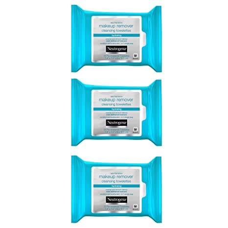 Neutrogena Hydrating Makeup Remover Face Wipes Cleansing Towelettes, 25 Ct (Pack of 3)