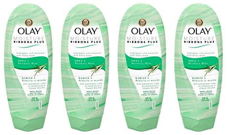 Olay Moisture Ribbons Plus Shea + Rosemary Mint Body Wash, 18 Fl Oz