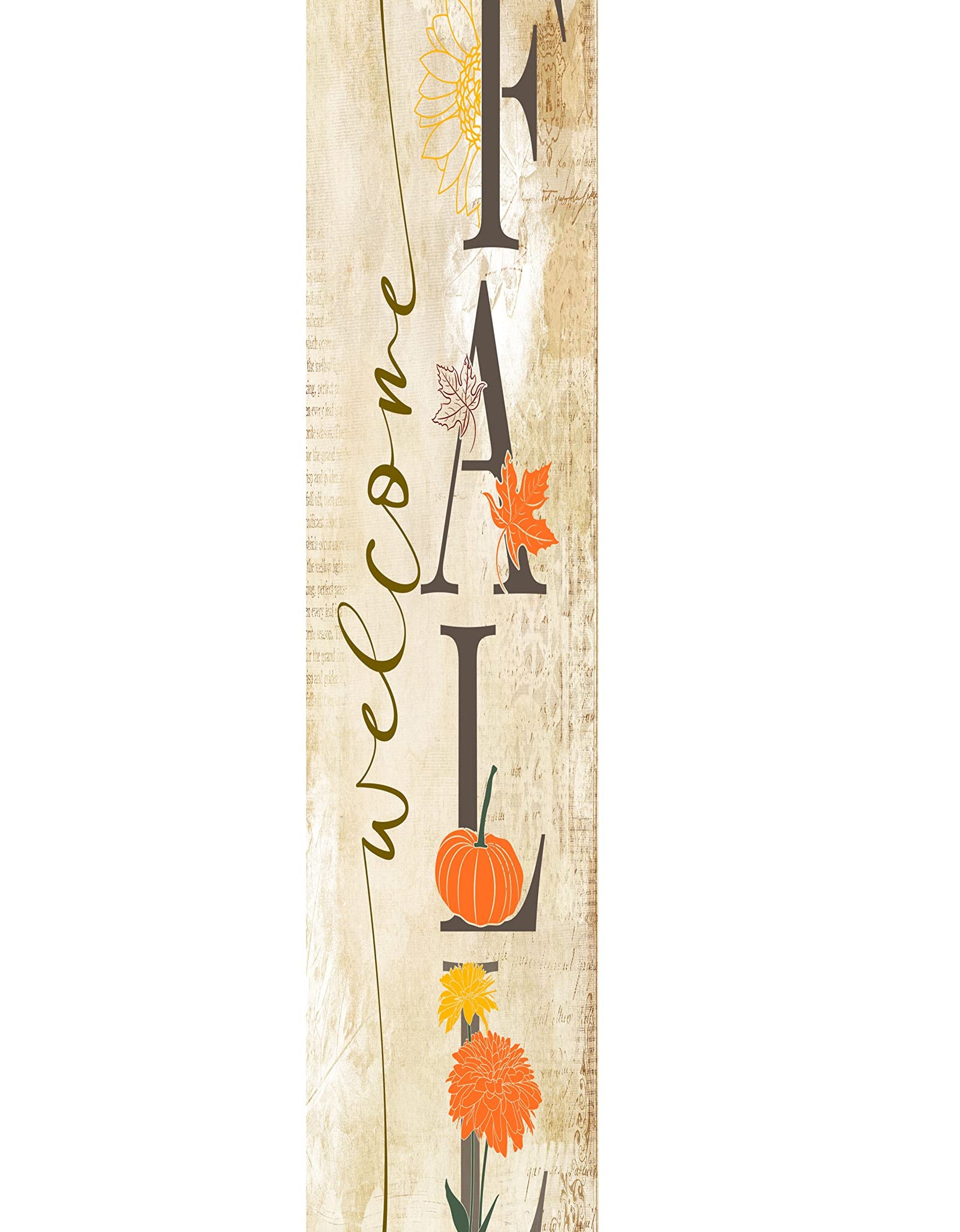 Twisted R Design Welcome Fall Vertical Sign - Unique Vertical Fall Decor Wooden Sign, 24" Hanging/Standing Farmhouse Fall Decor, Directly Printed Home Decorations For Fall Season, Cozy Wall Decor, 2ft