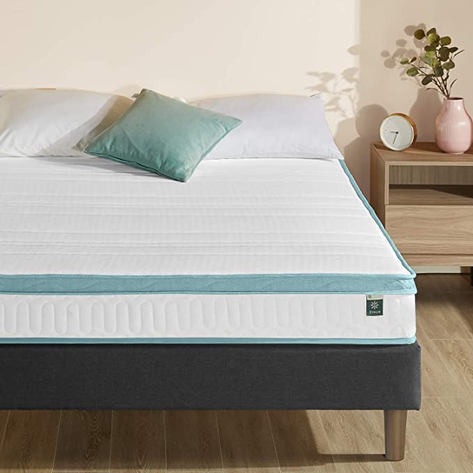 Zinus 8 Inch Mint Green Memory Foam Hybrid Spring Mattress