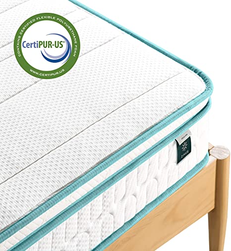 ZINUS 8 Inch Memory Foam Spring Hybrid Mattress/Euro Top Innerspring Mattress