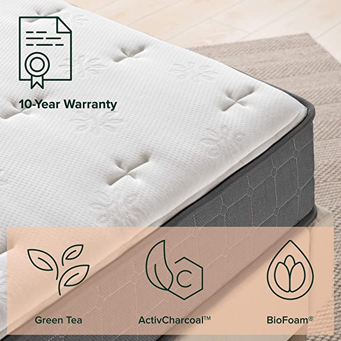 ZINUS 8 Inch Cool Touch Comfort Gel-Infused Hybrid Mattress