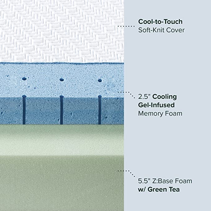 ZINUS 8 Inch Ultra Cooling Gel Memory Foam Mattress