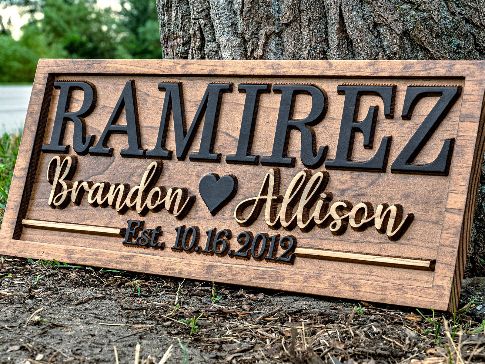 Bridal Shower Gift | Personalized Wedding Gift Last Name Established Sign | Anniversary Gift | Engagement Gifts | Valentines Day Gift | Wood Wedding Sign | Name Heart Sign | Couples Gift