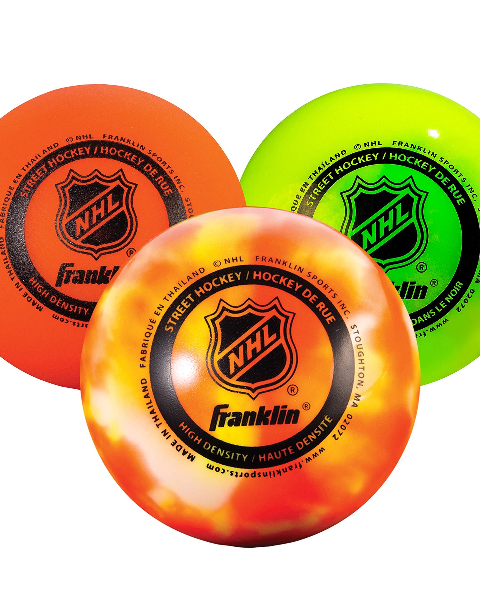 Franklin Sports Street Hockey Balls - NHL - 3 Pack - Combo