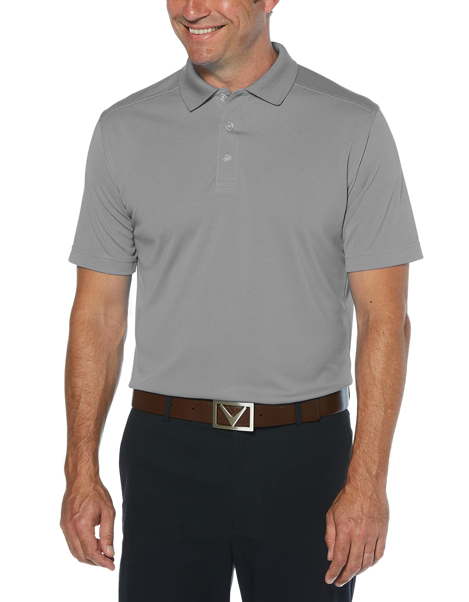 Callaway Men's Standard Short Sleeve Core Performance Golf Polo Shirt with Sun Protection (Size Small-4X Big & Tall), Smoked Pearl, XX-Large