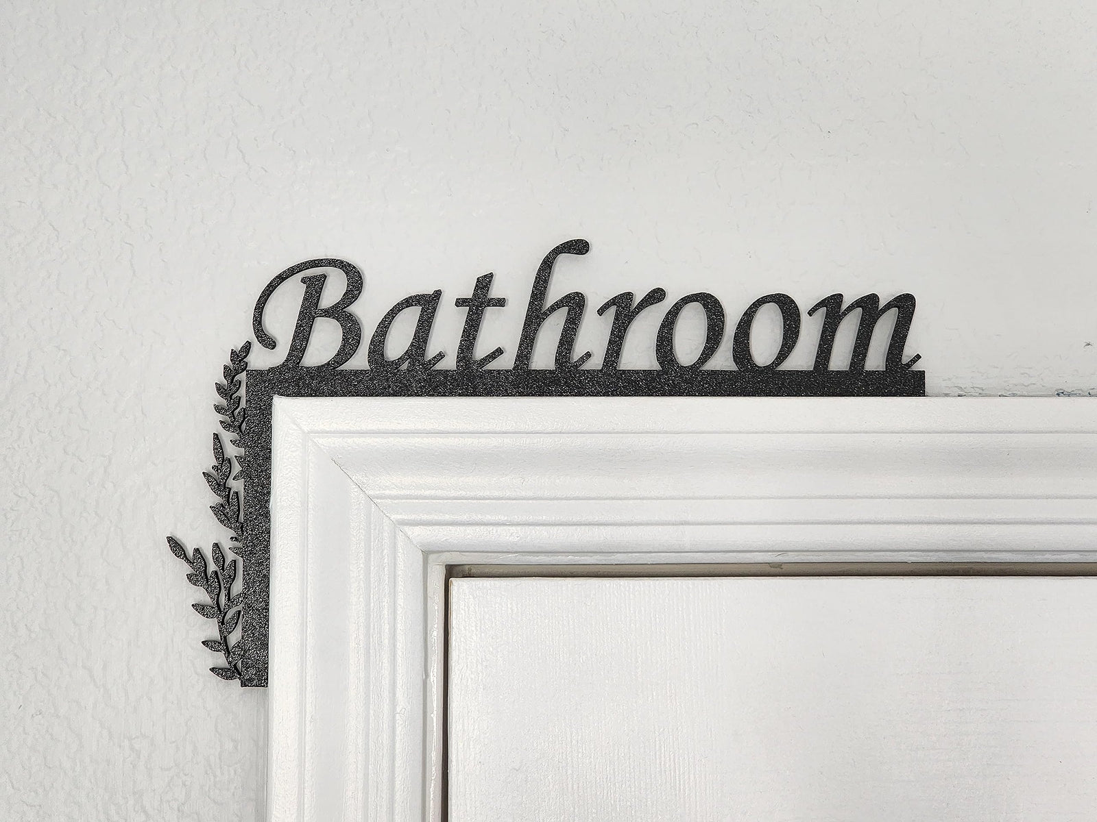 Bathroom Door Topper | Over The Door Sign | Bathroom Sign | Airbnb Sign (Left Side Black)