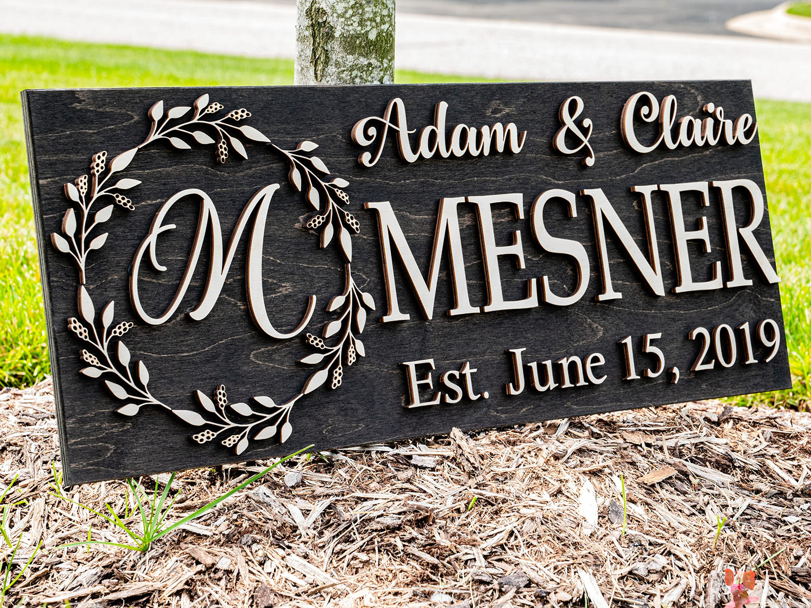 Last Name Sign | Custom Wood Sign | Established Sign | Personalized Wedding Gift | Wedding Sign | 3D Sign Family Name Sign Anniversary Gift