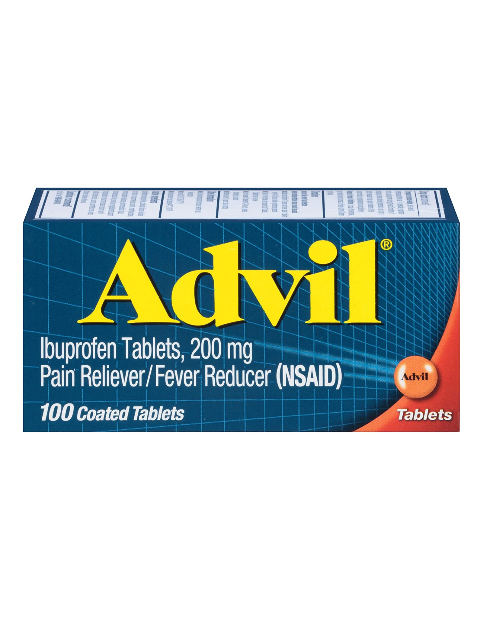 Advil Pain Reliever and Fever Reducer, Pain Relief Medicine with Ibuprofen 200mg, 100 Coated Tablets