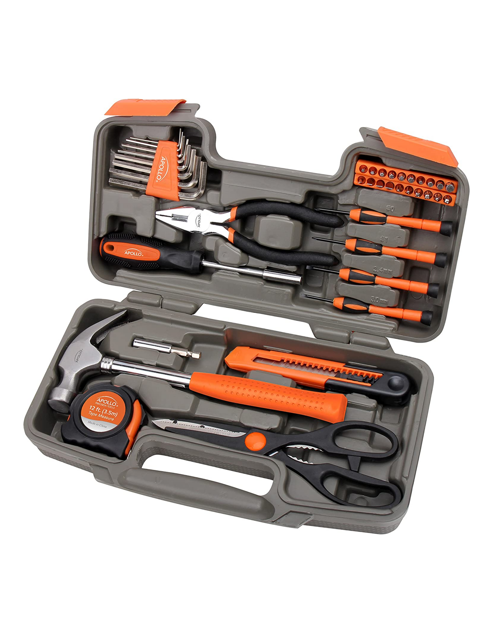 Apollo Tools DT9706-OR Original 39 Piece General Household Tool Set, Orange