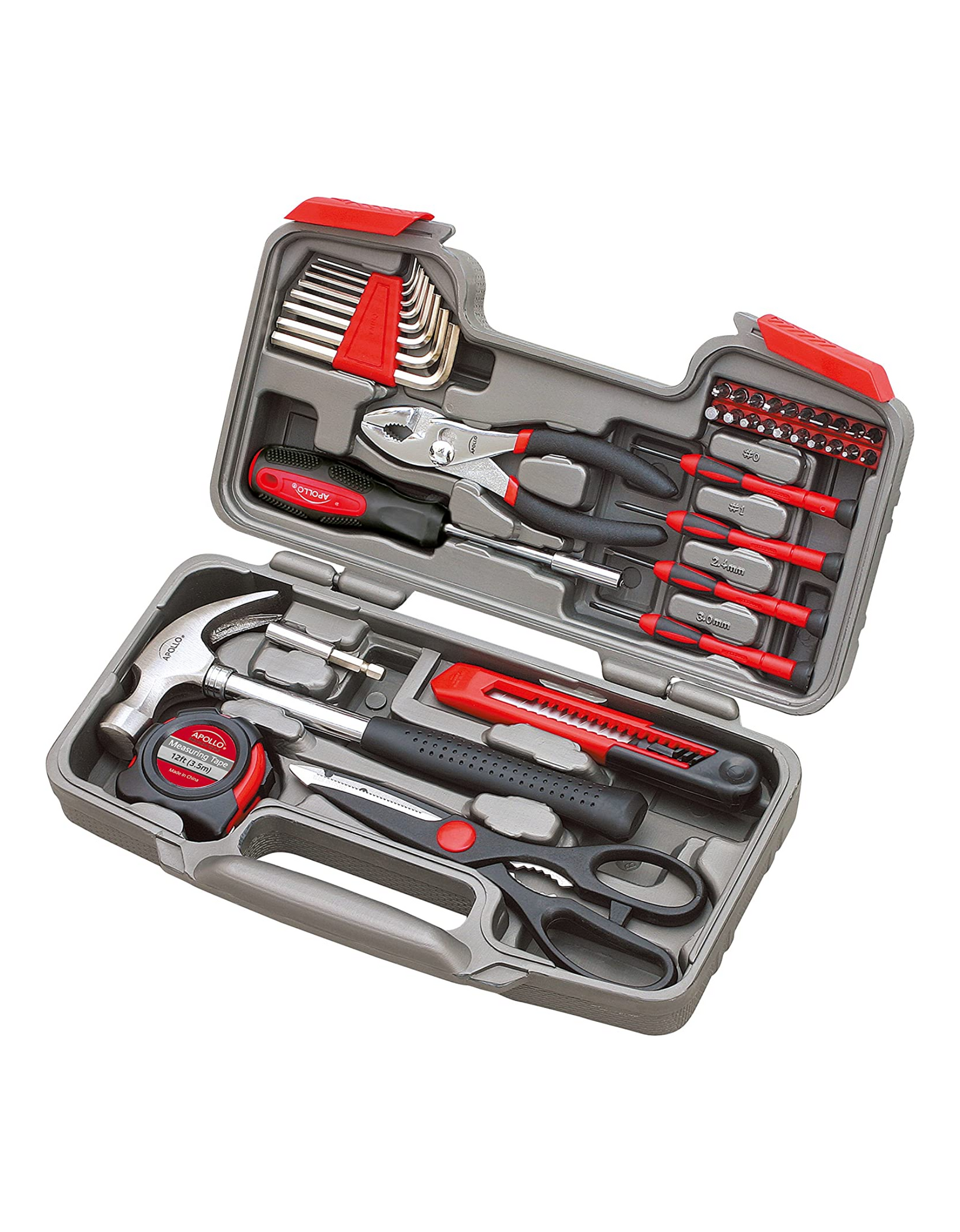 Apollo Tools DT9706 Original 39 Piece General Repair Hand Tool Set, Red