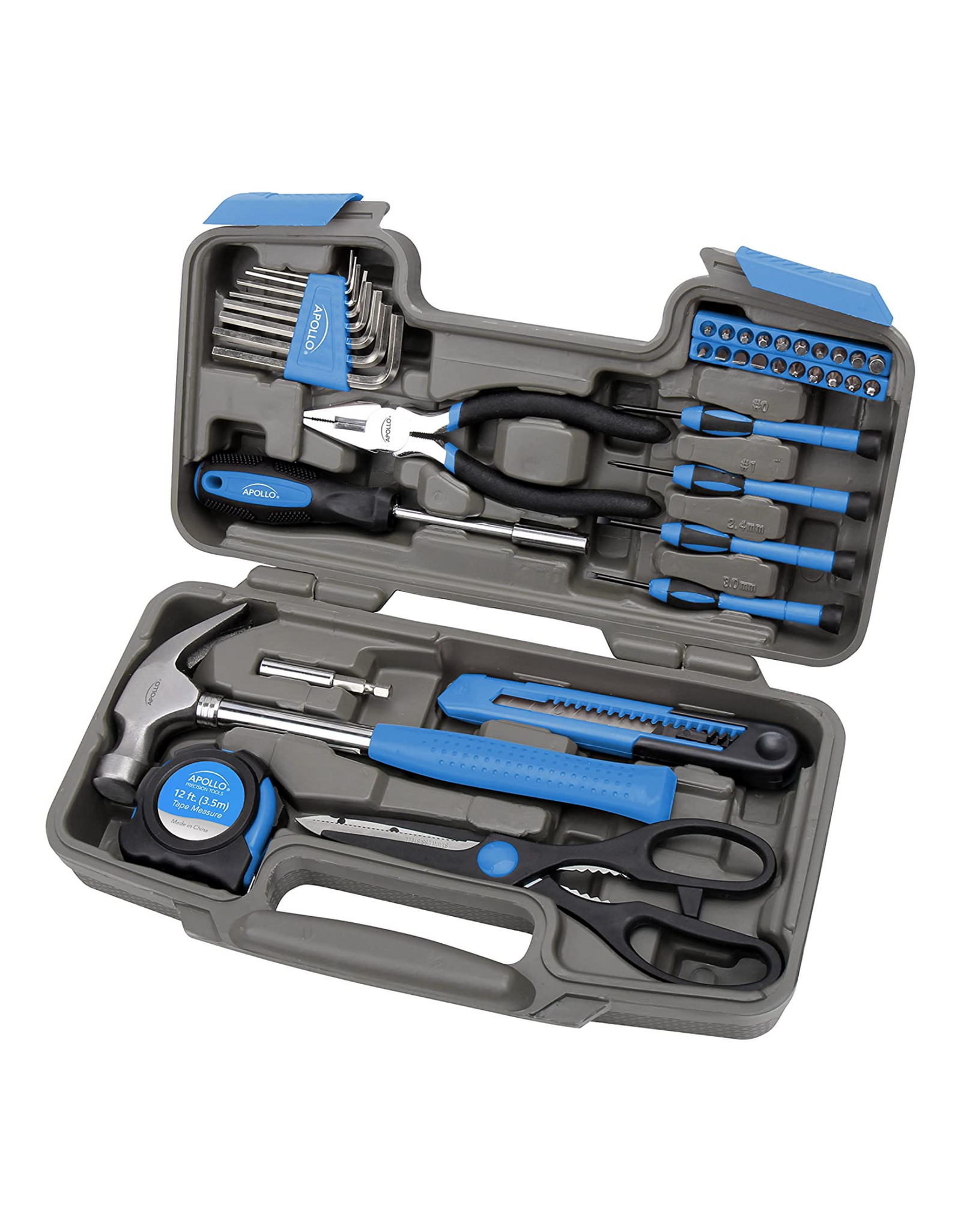 Apollo Tools Original 39 Piece General Household Tool Set, Blue