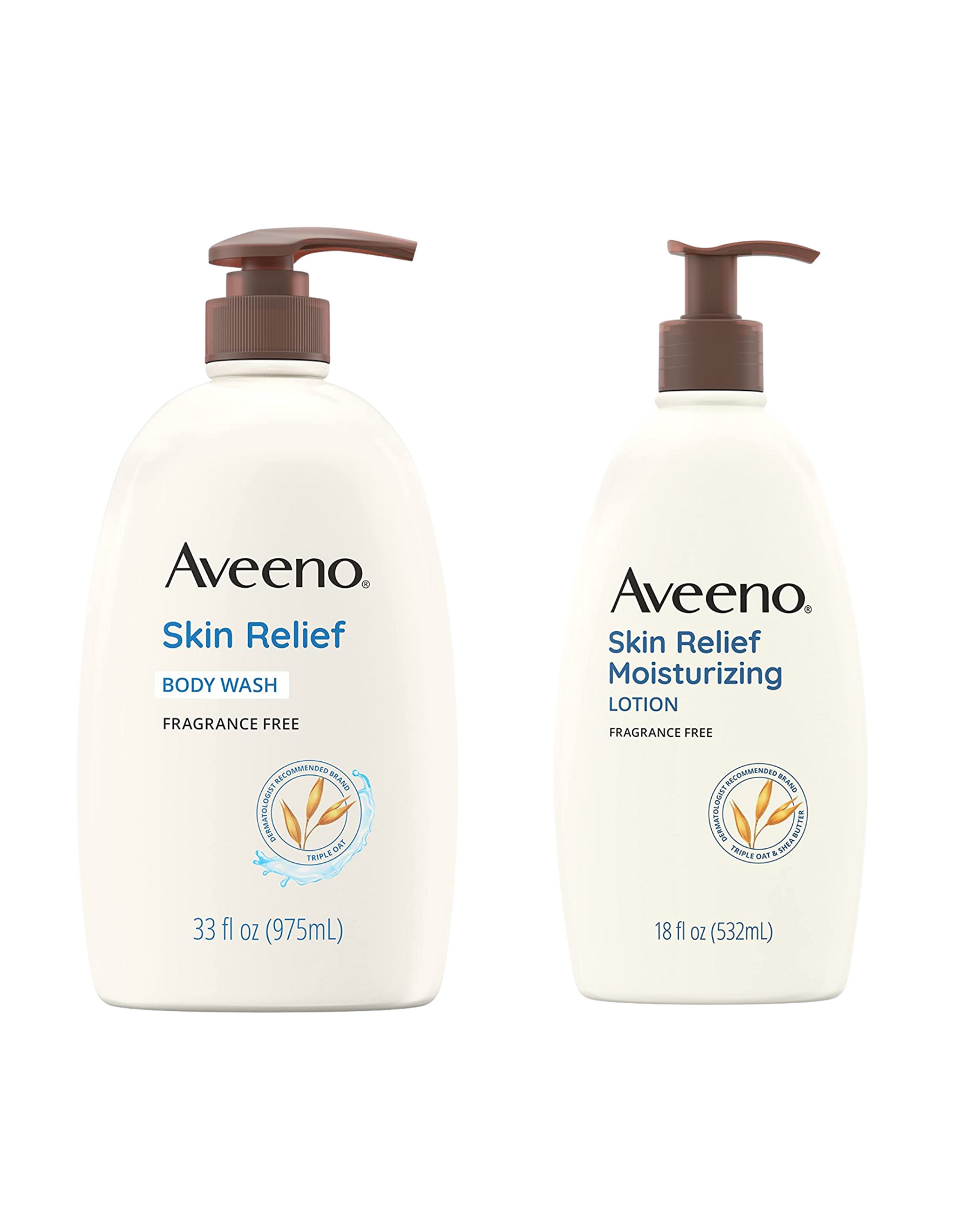 Aveeno Shea Butter Moisturizer Lotion and Skin Relief Body Wash, 51 oz in total (Pack of 2)
