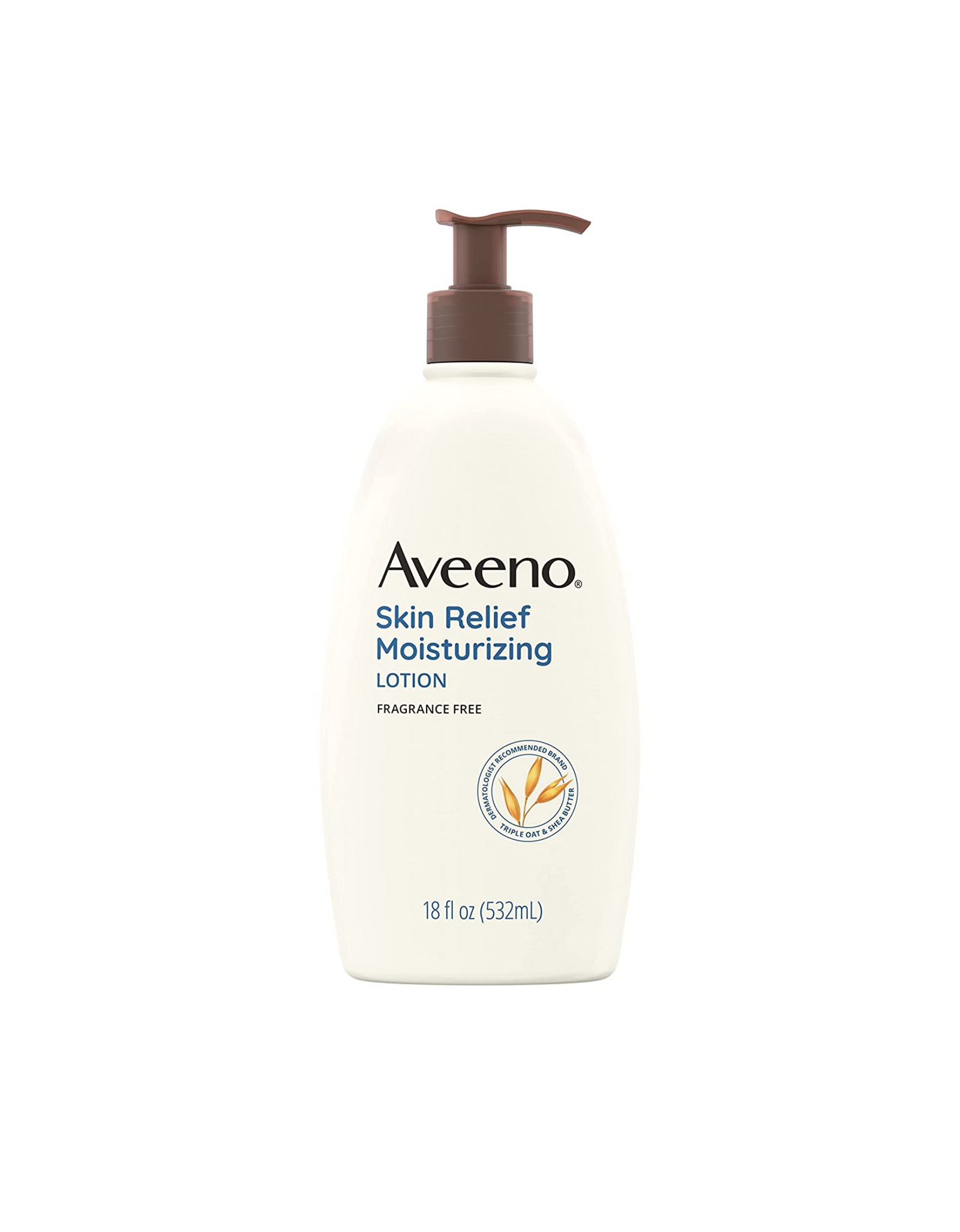 Aveeno Skin Relief Fragrance-Free Moisturizing Lotion for Sensitive Skin with Triple Oat Complex & Natural Shea Butter, 18 fl oz