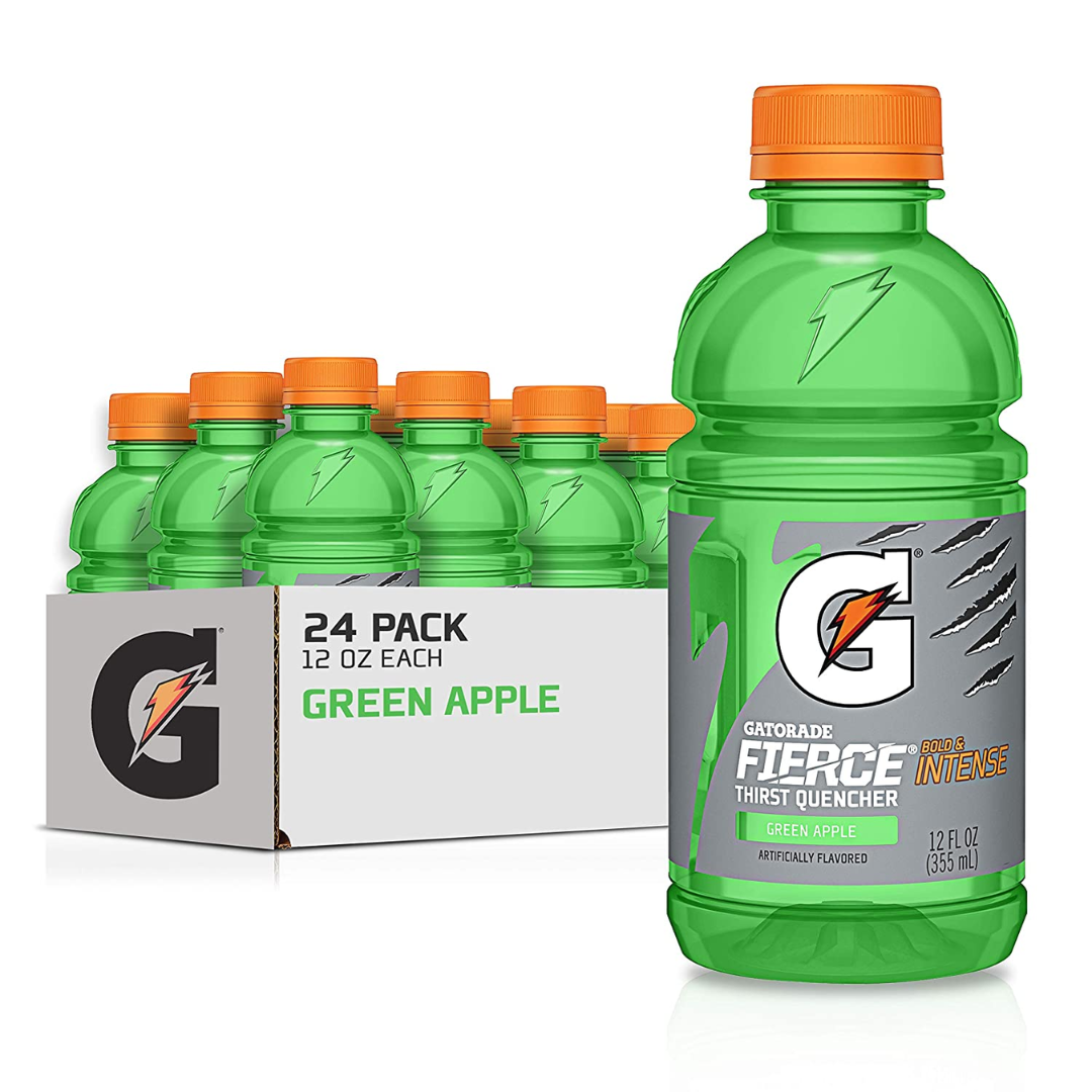 Gatorade Thirst Quencher, Green Apple, 12 Ounce - Pack of 24