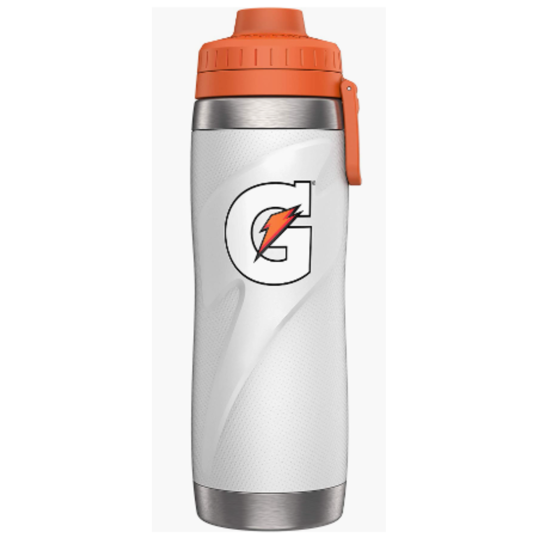 Gatorade Stainless Steel Sport Bottle, Double-Wall Insulation, 26 Ounce - White