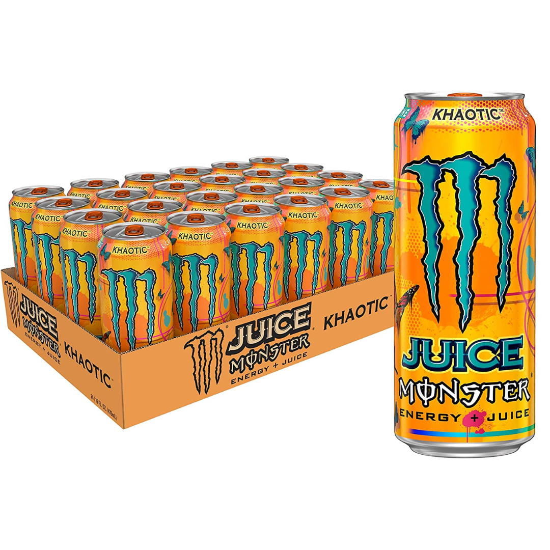 Monster Energy Juice Monster, Energy + Juice, Khaotic, 16 Ounce - Pack of 24