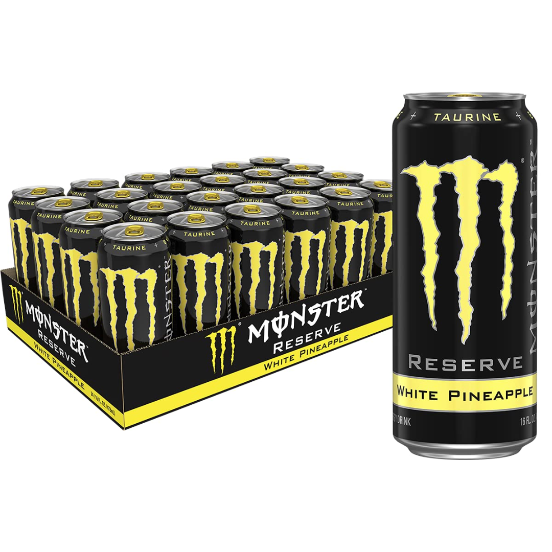 Monster Energy Reserve White Pineapple, Yellow, 16 Ounce - Pack of 24