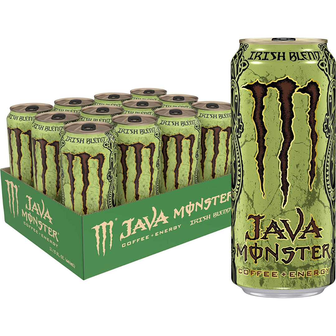 Java Monster Irish Blend, Coffee + Energy Drink, 15 Ounce - Pack of 12