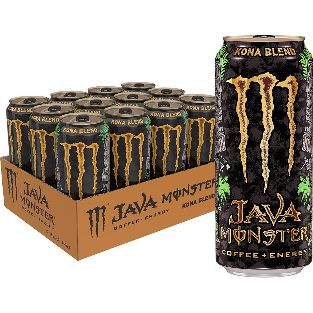 Monster Energy Java Monster Kona Blend, Coffee + Energy Drink, 15 Ounce - Pack of 12