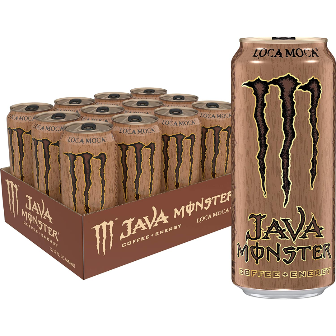 Monster Energy Java Loca Moca, Coffee + Energy Drink, 15 Ounce - Pack of 12