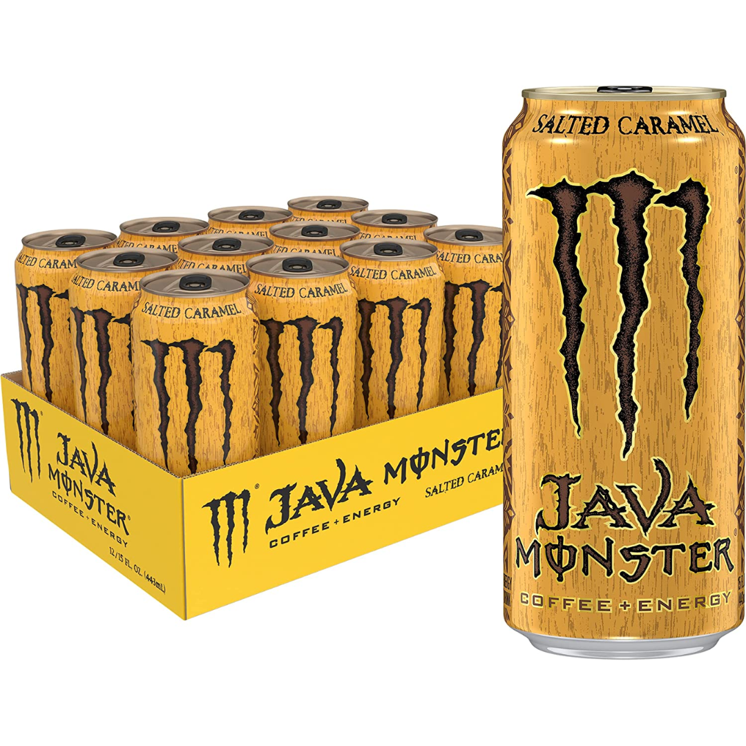 Monster Energy Java Monster Salted Caramel, Coffee + Energy Drink, 15 Ounce - Pack of 12