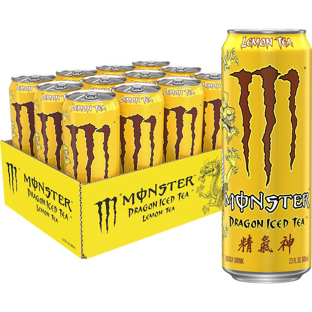 Monster Energy Dragon Iced Lemon Tea, 23 Ounce - Pack of 12